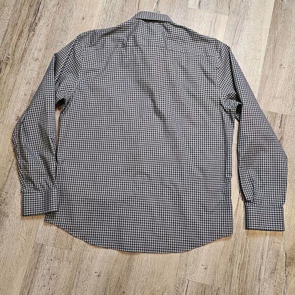 XL EGARA Men’s No-Iron Long Sleeve w/Flip Cuff Button Down Shirt Grey Check - Picture 12 of 12